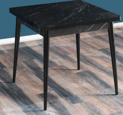 Obrázok produktu pre Skye Decor, kvalitný jedálenský stôl, čierno-biely, 80 x 76,5 cm | 100% melamínová doska, hrúbka 18 mm | Elegantný, moderný dizajn s drevenými nohami pre váš domov.