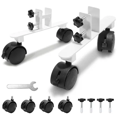 Image de Supports de sol pour panneaux chauffants infrarouges, lot de 2. Supports de sol pour panneaux chauffants infrarouges, équipés de roulettes à 360° et d'un système de freinage, pour panneaux chauffants
