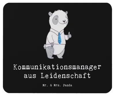 Produktbild von Mr. & Mrs. Panda Mouse Pad Kommunikationsmanager Leidenschaft - Schwarz - Geschenk, Mousepad, Witzig, Spruch, Mauspad, Studium, mousematte, Interkulturelle Kommunikation