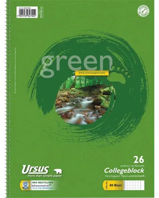 Image de Bloc-notes Staufen Green, DIN A4, quadrillé, 80 feuilles, avec marge, 70 g/m², linéature 26
