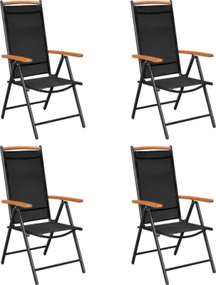 Produktbild von vidaXL 5-tlg. Garten-Essgruppe Aluminium Schwarz