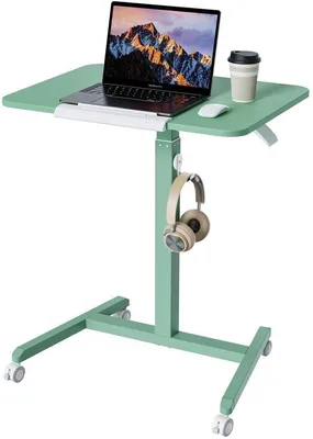 Produktbild von Verstelbare mobiele bijzettafel met wieltjes und kantelbares Blatt für den Home-gebrauch