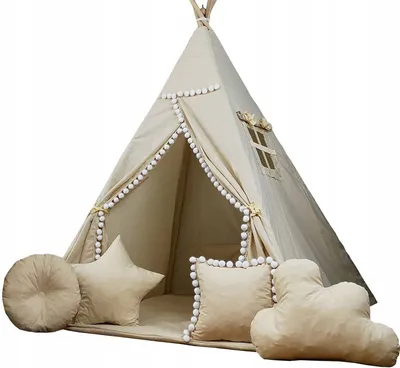 Obrázek produktu pro Dětský stan TEEPEE (TÝPÍ) SUPERIOR s doplňky - ECRU