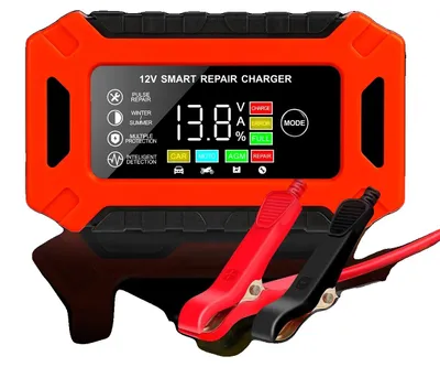 Obrázek produktu pro Nabíječka baterií, vstup 12 V, digitální LCD displej, zástrčka EU