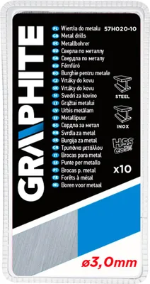 Immagine prodotto di GRAPHITE HSS-Co 3,0 mm punte per metallo, 10 pz.
