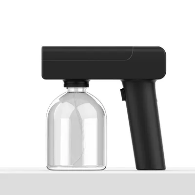 Image de Pistolet de désinfection par nébulisation portable rechargeable avec lumière bleue pour le bureau à domicile, l'école ou la voiture, noir