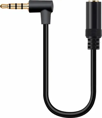 Produktbild von J44 Audio Verlängerungskabel abgewinkelt – 3,5 mm Klinke Stecker auf 3,5 mm Buchse, 30 cm
