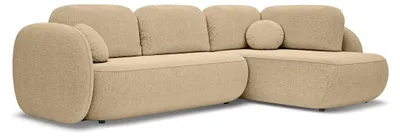 Produktbild von Ecksofa mit Schlaffunktion und Bettkasten Olemo rechts Walnussbeige