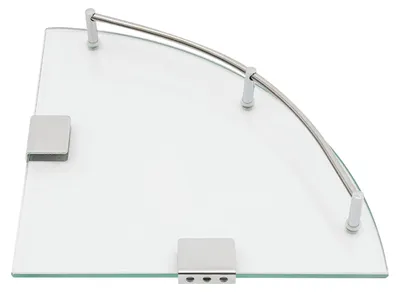 Immagine prodotto di Mensola angolare in vetro, da montare a parete, forma triangolare, capacità di carico 4 kg, dimensioni 23,5 x 23,5 cm, spessore del vetro 6 mm