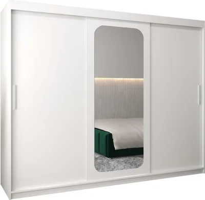 Produktbild von MEBLE KRYSPOL Promo 2250 Schlafzimmerschrank drei Schiebetüren - Mattweiß