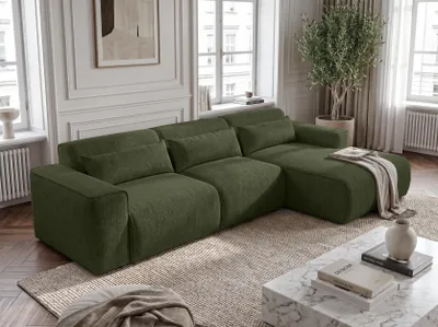 Image de AX LIVING Canapé d’angle convertible Ruyam Vert 310 cm D