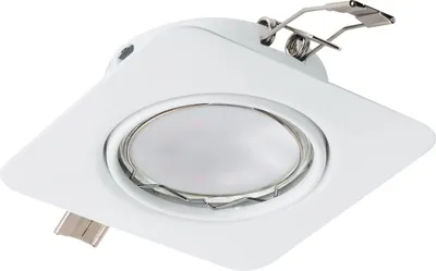 Produktbild von EGLO Einbaustrahler Peneto, Spot aus Stahl in Weiß, Einbauleuchte mit GU10 , LED inklusive, Einbaustrahler flach, schwenkbar, L x B 8,7 cm