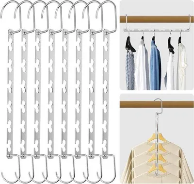 Produktbild von Kleiderbügel, 8 Stück – Platzsparend – Rutschfest – Perfekt für Hosen und Kleider