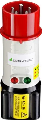 Produktbild von Gossen Drehstromadapter 16A A3-16 mit Drehfeldanzeige 5-pol.