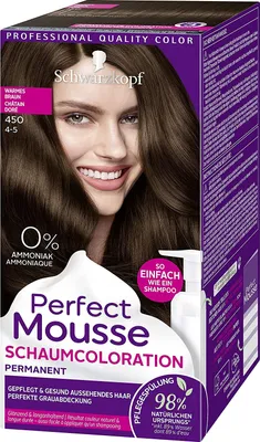 Produktbild von Schwarzkopf Perfect Mousse Permanent Foam Colouration 450 Warm Brown Level 3 92.5ml