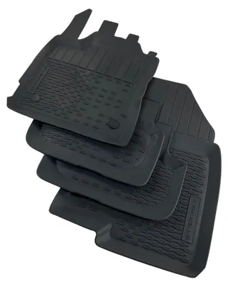 Immagine prodotto di Tappetini per auto Dacia Sandero 3, versione Stepway, in gomma, colore nero, con logo