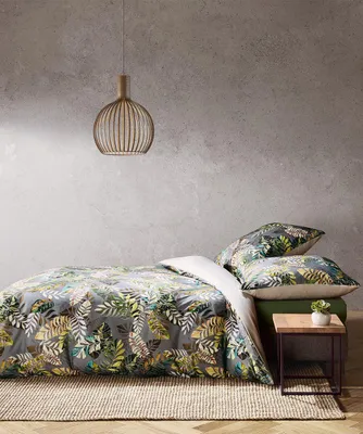 Produktbild von Fleuresse Interlook Jersey Bettwäsche 155x220 Wende Blätter braun creme grün 074517-5