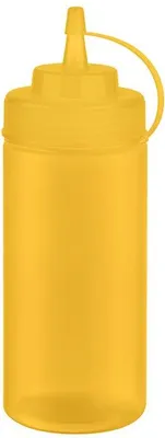 Produktbild von APS 93254 Quetschflasche, 6er-Set, Polyethylen, 490 ml, Ø 7 cm, Höhe 20 cm, Einfüllöffnung Ø 5,5 cm, gelb