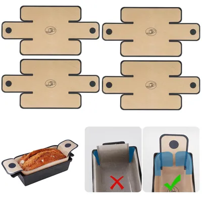 Produktbild von Silikon-Backmatte für Kastenformen - Hitzebeständig - Backzubehör - Braun - 4 Stück