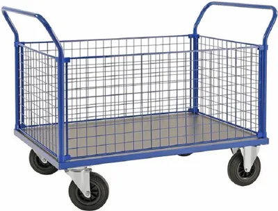 Produktbild von Vierwandwagen Gitterwagen 1.366 x 800 x 1.020 mm, 500 kg - blau