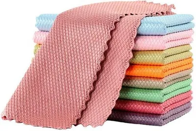 Obrázek produktu pro Čisticí utěrka z mikrovlákna, bezchlupá, pro kuchyň a domácnost, 25 x 25 cm, 10 kusů