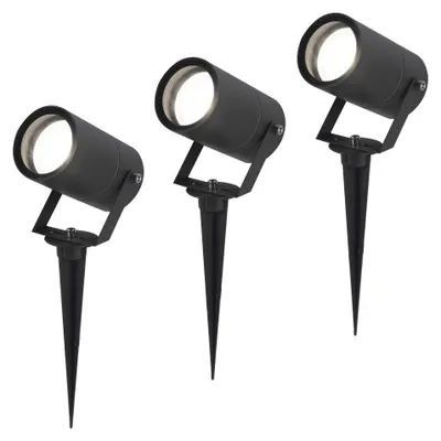 Image de HOFTRONIC - Spot à piquer LED jardin 3x GU10 4W 345lm 6500K IP65 Noir