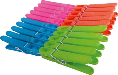 Zdjęcie produktu dla York Lux Klamerki Do Bielizny Plastikowe Kolorowe Wytrzymałe 20 szt
