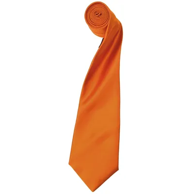 Image de Cravate en satin Premier pour homme, unie (2 pièces/paquet) RW6934 (taille unique) (Orange)