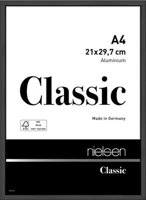 Produktbild von nielsen Aluminium Bilderrahmen Classic, 21x29,7 cm (A4), Schwarz Matt