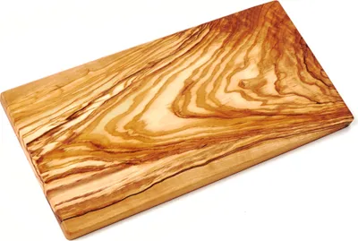 A rectangular wooden cutting board with a distinctive grain pattern, presented on a white background.