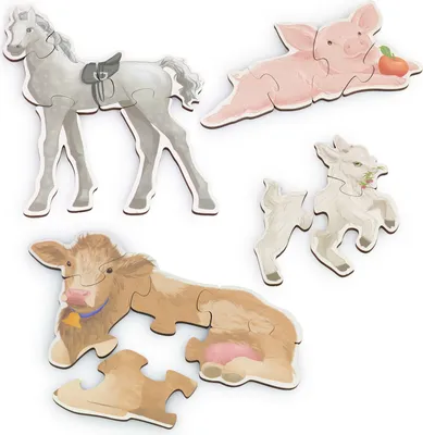 Produktbild von Vemkel Holzpuzzle "Bauernhoftiere"