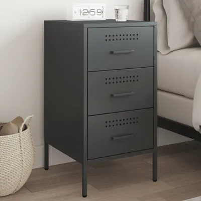 Obrázok produktu pre vidaXL Nočný stolík čierny 36x39x68 cm oceľ