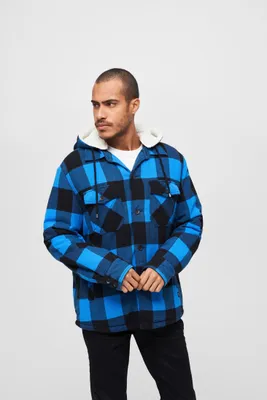 Obrázek produktu pro Bunda Brandit Lumberjacket Hooded black/blue - 6XL