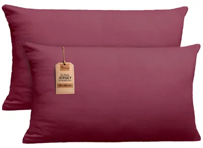 Produktbild von NatureMark 2er Set Jersey Kissenbezüge – 40x80 – Bordeaux