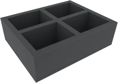 Produktbild von 100 mm Full-Size Schaumstoffeinlage mit 4 Fächern für Miniaturen
