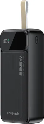 Zdjęcie produktu dla Choetech PD22.5W Dual USB-A+Type-C Power bank 30000mAh Black