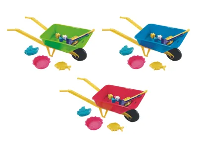 Produktbild von Wiky Kinderschubkarre mit Sandspielzeug 70 cm, 1 Set, farblich sortiert