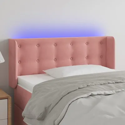 Produktbild von The Living Store LED Kopfteil Rosa 103x16x78/88 cm Samt