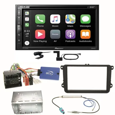 Produktbild von Pioneer AVH-Z5200DAB Android Auto Carplay Einbauset für Beetle Jetta Sharan T5