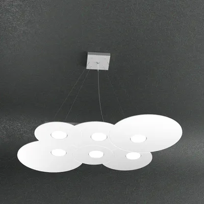 Produktbild von Moderne Aufhängung Wolke Metall Weiß 6 Lichter Gx53