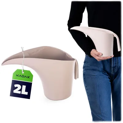 Imagen del producto de Regadera KADAX de 2 litros, color beige, pequeña regadera de plástico para plantas de interior, regadera moderna con asa ergonómica y boquilla larga