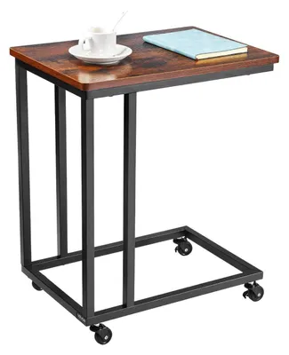 Produktbild von C-förmiger Beistelltisch mit Rollen 500x350x605 mm Braun/Schwarz