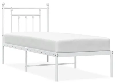 Obrázek produktu pro vidaXL Kovová postel bez matrace s čelem bílá 75x190 cm