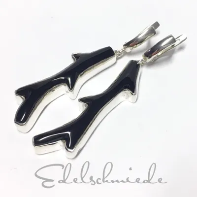 Produktbild von Edelschmiede925 Ohrhänger 925/- Sterling Silber mit Onyx als Korallenast