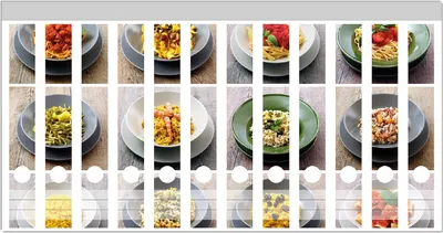 Produktbild von Wallario Ordnerrücken Sticker, selbstklebend für schmale Ordner, 12 Stück, Motiv Italienische Pasta