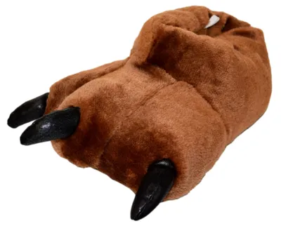 Produktbild von Witzige Damen Herren Tier-Hausschuhe Kralle Tatze Braun Gr. 44/45