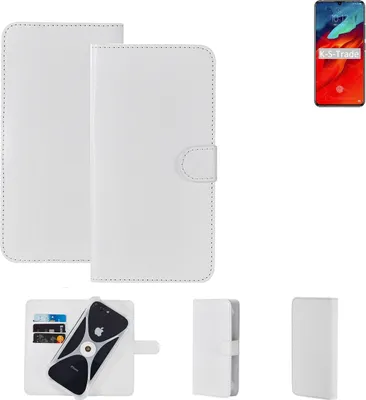 Produktbild von K-S-Trade Handy Hülle Schutz Hülle kompatibel mit Lenovo Z6 Pro Cover Case Bookstyle Bumper weiß 1x