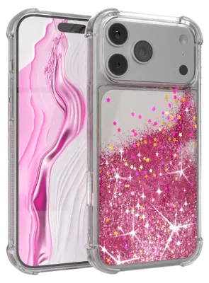Produktbild von EAZY CASE - Glitzer Hülle kompatibel mit Apple iPhone 17 Pro Max Glitzer Schutzhülle, Soft Case, Backcover Transparent mit Motiv