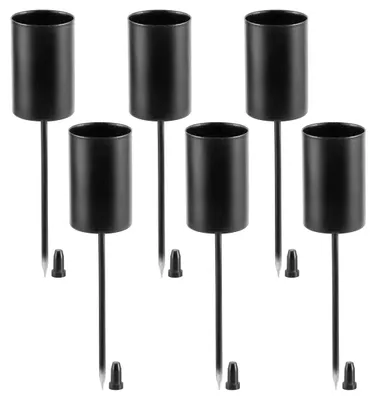 Produktbild von Kerzenhalter für Adventskranz – 6 Stück – Durchmesser 2,5 cm – Kerzenhalter für Stiftherzen, geeignet für Kränze – Schwarz