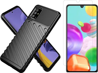 Produktbild von cofi1453® Hybrid Armor Etui SchutzHülle "Thunder" Case Bumper Cover Handyhülle Matt Hülle Robust Rutschfest kompatibel mit Samsung Galaxy A32 4G (A325F) Mit Schutzglas
